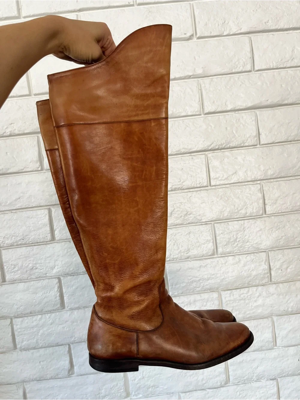 Cole Haan Nike Air Over the Knee Riding Boot Cognac Size 8.5